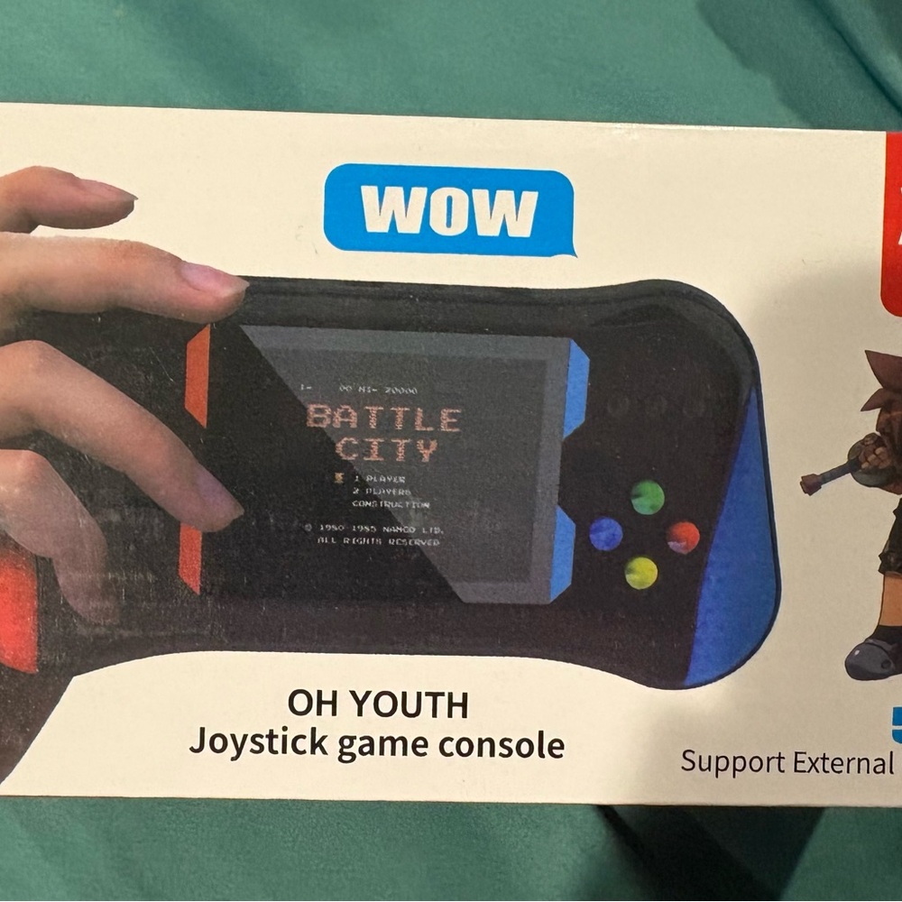 OH YOUTH Portable Joystick Game Console - Black with Blue & Red Accents